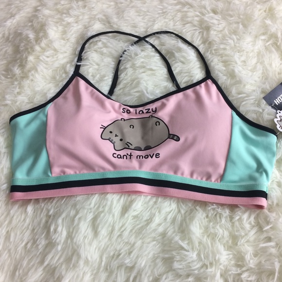 pusheen sports bra